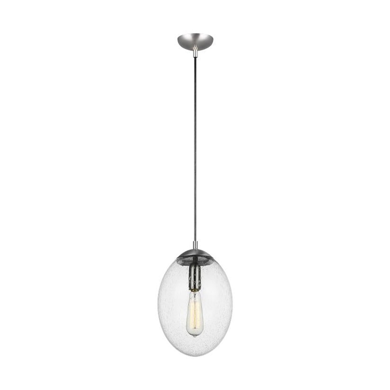 Visual Comfort Studio 6601801EN7-04 Leo - Hanging Globe One Light Pendant, Satin Aluminum
