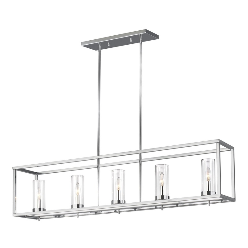 Visual Comfort Studio 6690305-05 Zire Five Light Island Pendant, Chrome