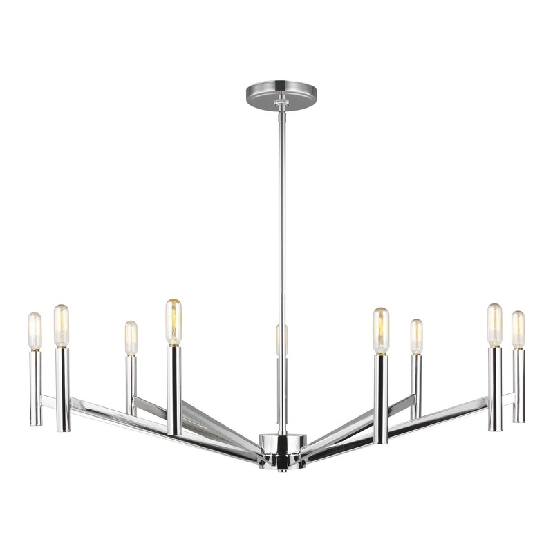 Visual Comfort Studio 3124309-05 Vector Nine Light Chandelier, Chrome