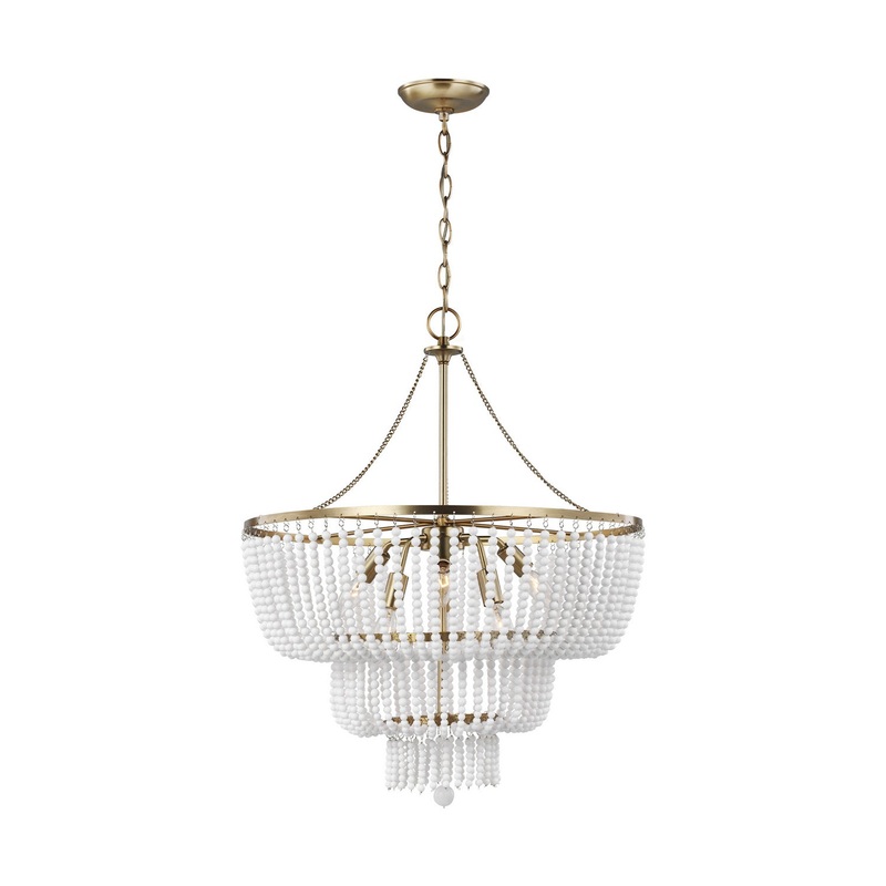 Visual Comfort Studio 3180706-848 Jackie Six Light Chandelier, Satin Brass (Discontinued)