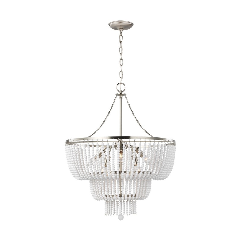 Visual Comfort Studio 3180706EN-962 Jackie Six Light Chandelier, Brushed Nickel (Discontinued)