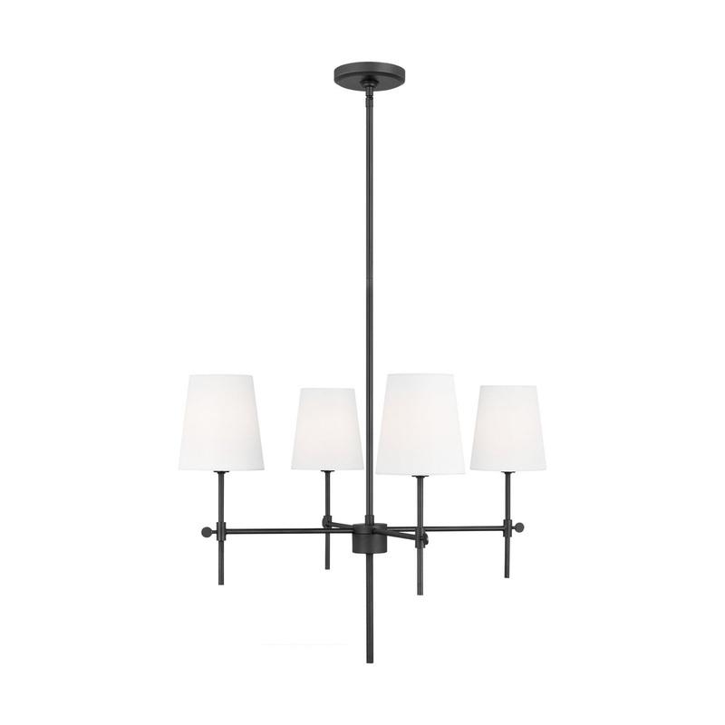 Visual Comfort Studio 3187204-112 Baker Four Light Chandelier, Midnight Black