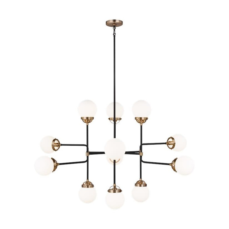 Visual Comfort Studio 3187912-848 Cafe 12 Light Chandelier, Satin Brass