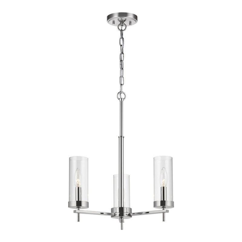 Visual Comfort Studio 3190303-05 Zire Three Light Chandelier, Chrome