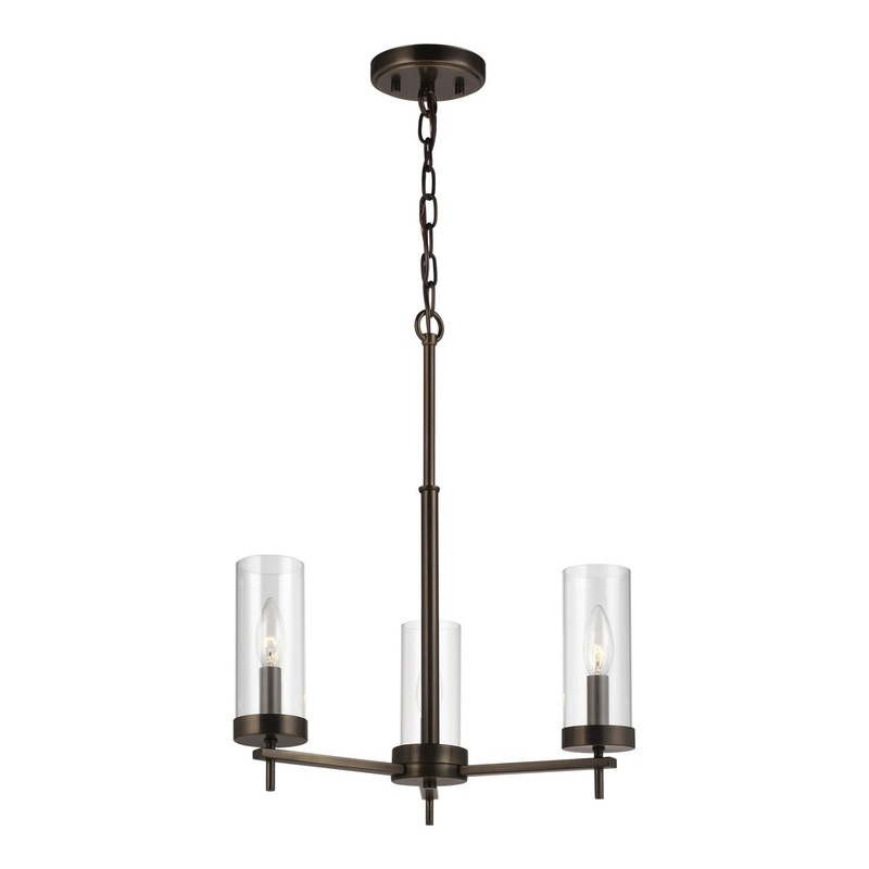 Visual Comfort Studio 3190303-778 Zire Three Light Chandelier, Brushed Oil Rubbed Bronze
