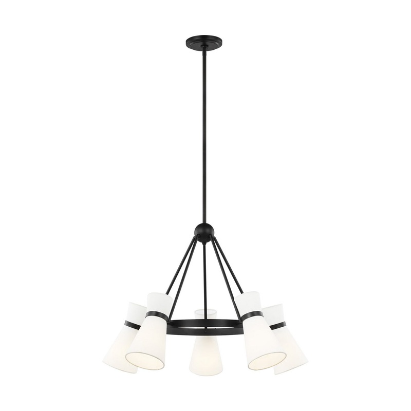 Visual Comfort Studio 3190505EN3-112 Clark Five Light Chandelier, Midnight Black