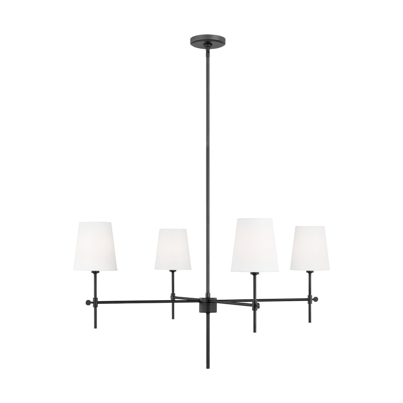 Visual Comfort Studio 3287204-112 Baker Four Light Chandelier, Midnight Black