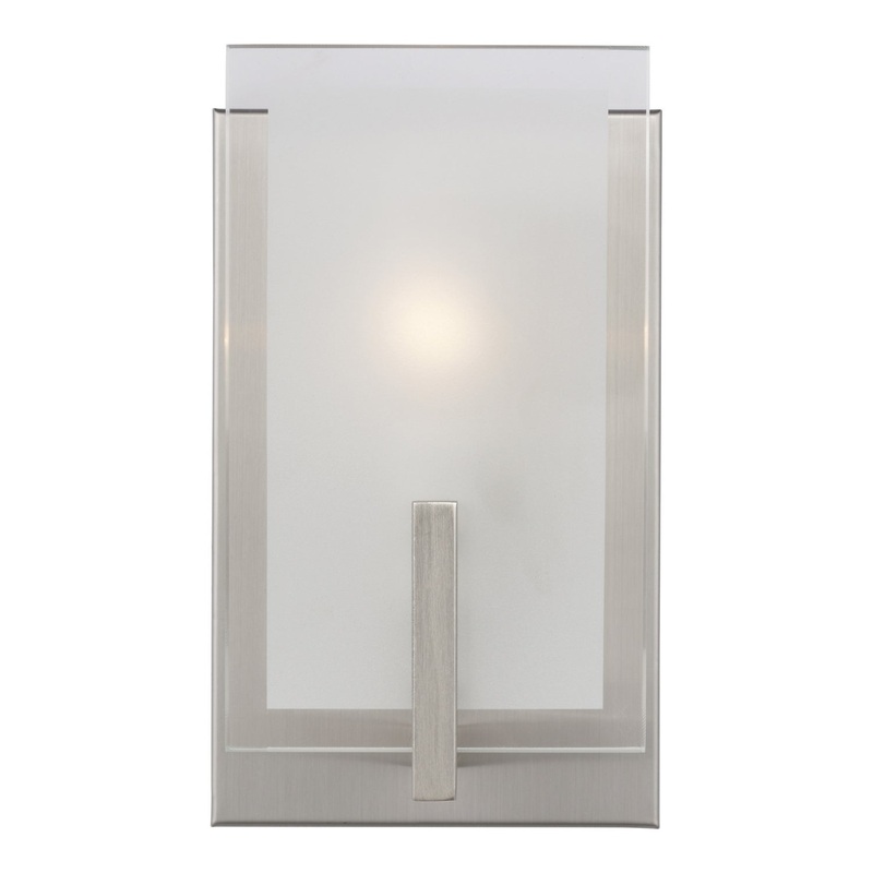 Visual Comfort Studio 4130801-962 Syll One Light Wall / Bath Sconce, Brushed Nickel