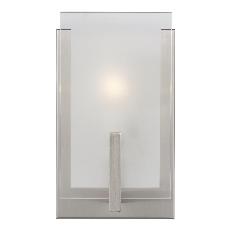 Visual Comfort Studio 4130801EN-962 Syll One Light Wall / Bath Sconce, Brushed Nickel