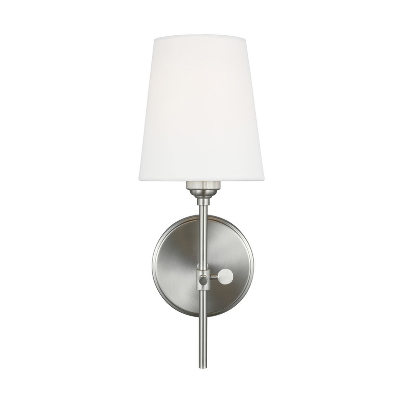 Visual Comfort Studio 4187201-962 Baker One Light Wall / Bath Sconce, Brushed Nickel