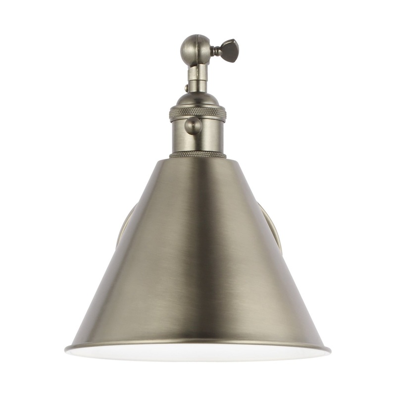 Visual Comfort Studio 4198101EN3-965 Salem One Light Wall Sconce, Antique Brushed Nickel (Discontinued)