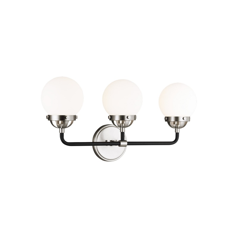 Visual Comfort Studio 4487903-962 Cafe Three Light Wall / Bath, Brushed Nickel