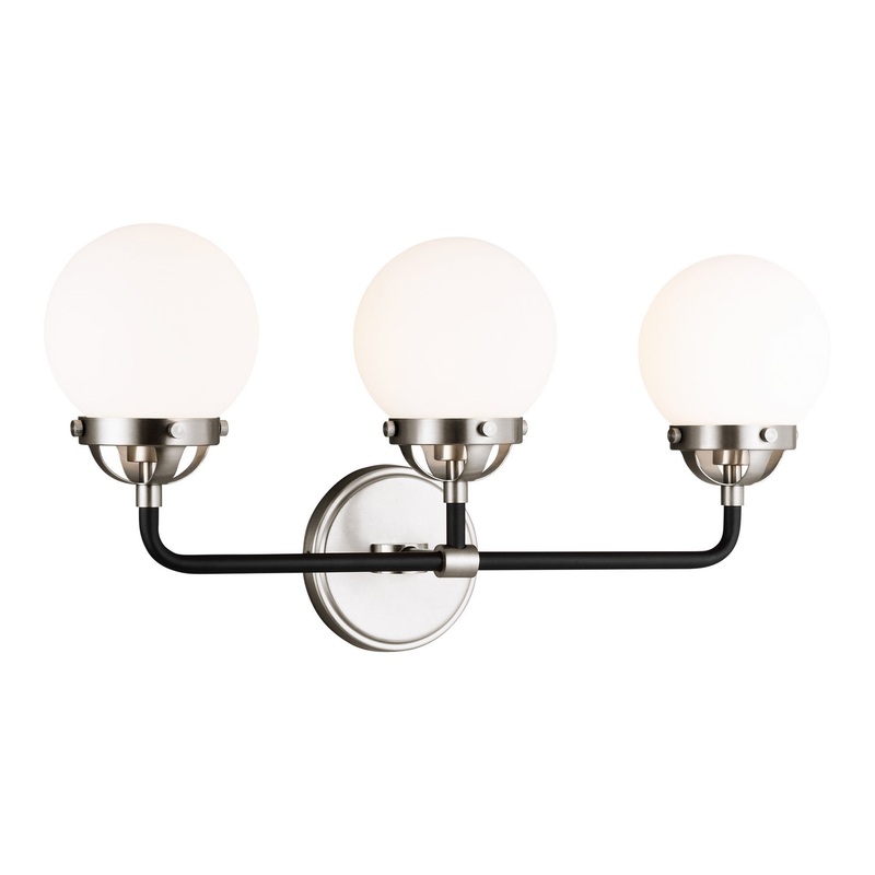 Visual Comfort Studio 4487903EN-962 Cafe Three Light Wall / Bath, Brushed Nickel