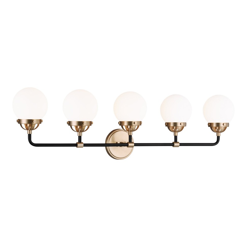 Visual Comfort Studio 4487905-848 Cafe Five Light Wall / Bath, Satin Brass