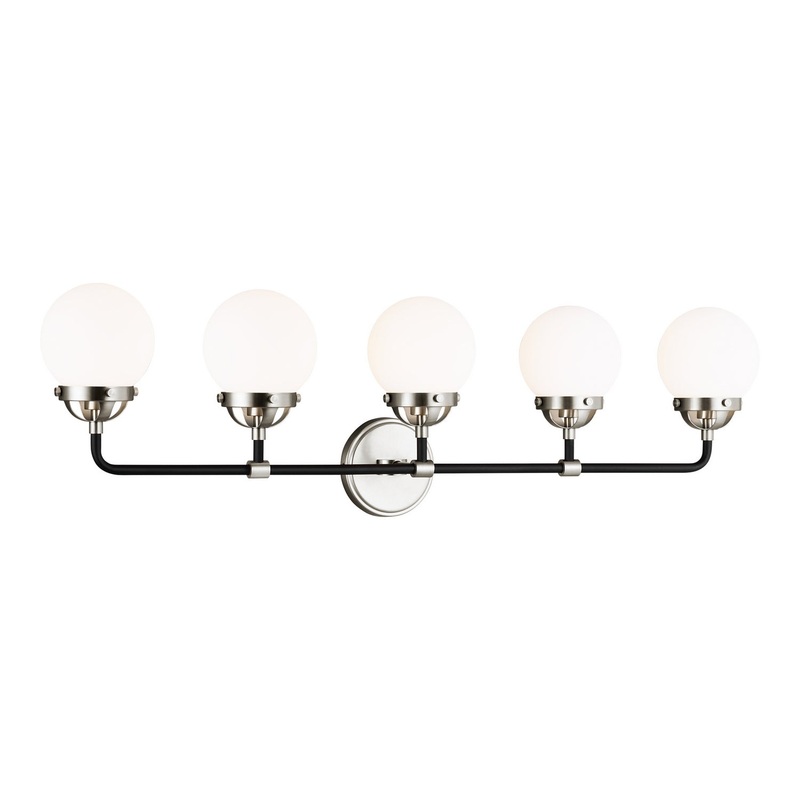 Visual Comfort Studio 4487905EN-962 Cafe Five Light Wall / Bath, Brushed Nickel