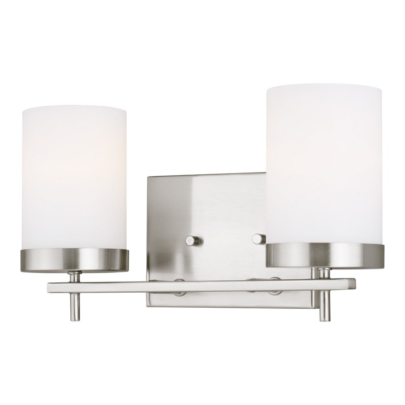 Visual Comfort Studio 4490302-962 Zire Two Light Wall / Bath, Brushed Nickel