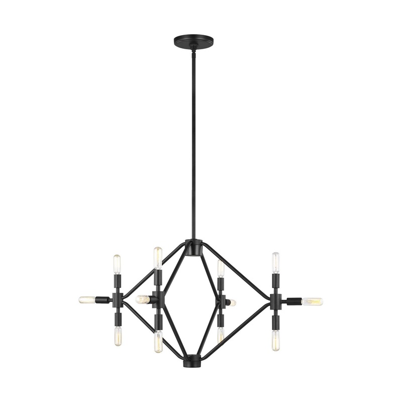 Visual Comfort Studio 5106712EN-112 Wyn 12 Light Chandelier, Midnight Black (Discontinued)