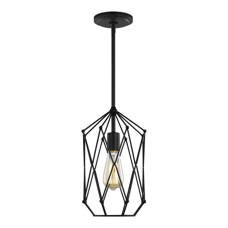 Visual Comfort Studio 5134101-112 Zarra One Light Lantern, Midnight Black
