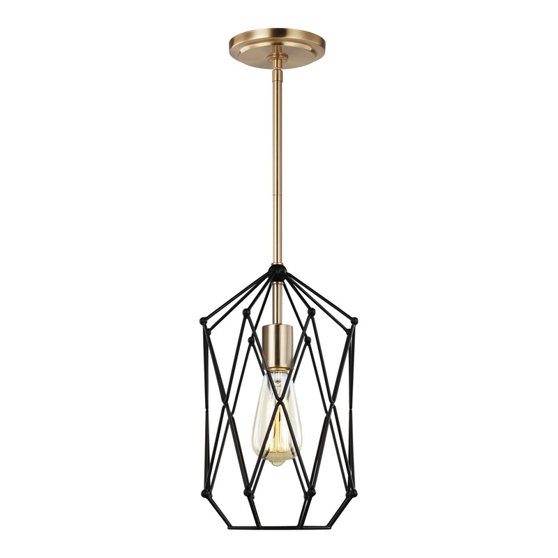 Visual Comfort Studio 5134101-848 Zarra One Light Lantern, Satin Brass