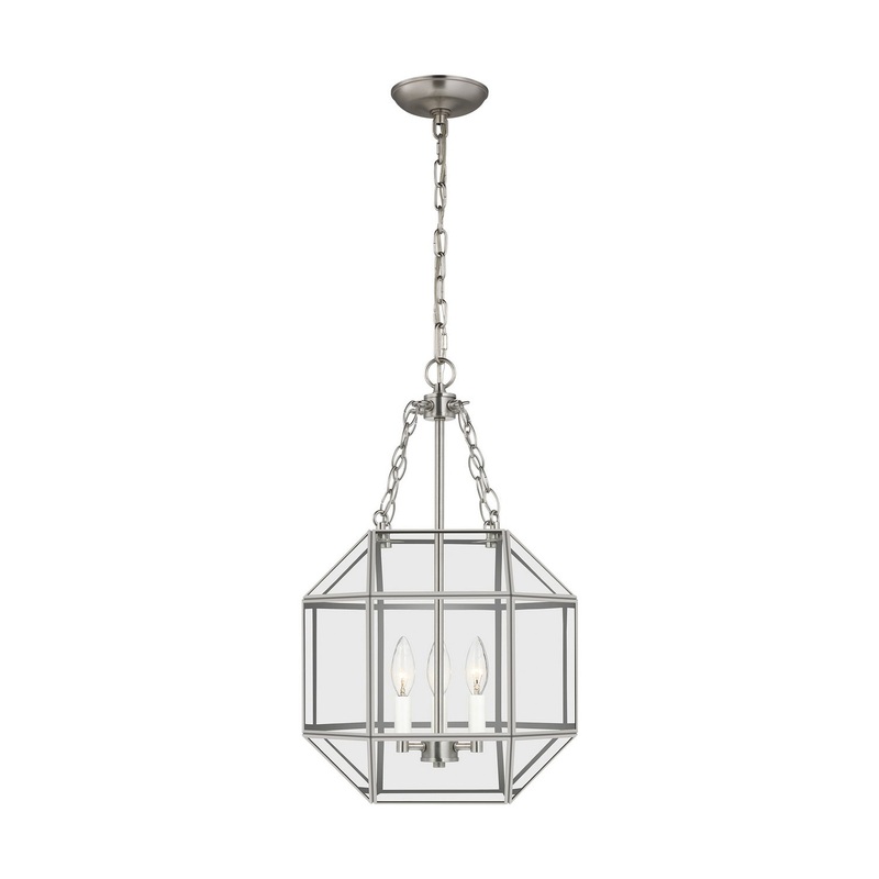 Visual Comfort Studio 5179403-962 Morrison Three Light Lantern, Brushed Nickel