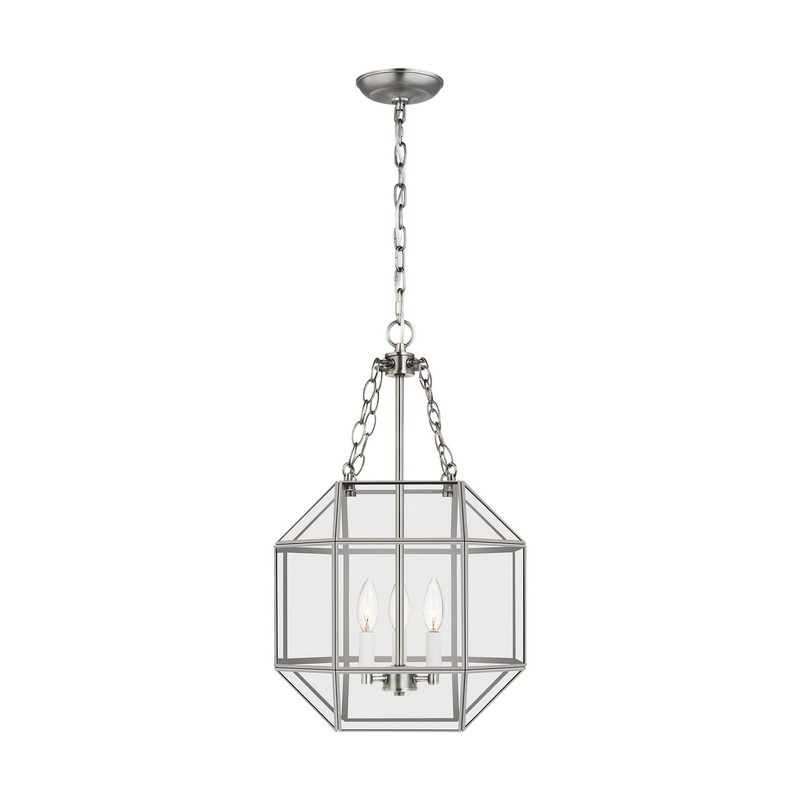 Visual Comfort Studio 5179403-965 Morrison Three Light Lantern, Antique Brushed Nickel (Discontinued)