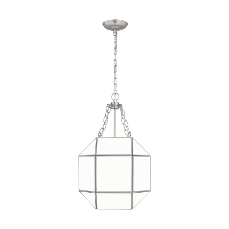 Visual Comfort Studio 5179453-962 Morrison Three Light Lantern, Brushed Nickel