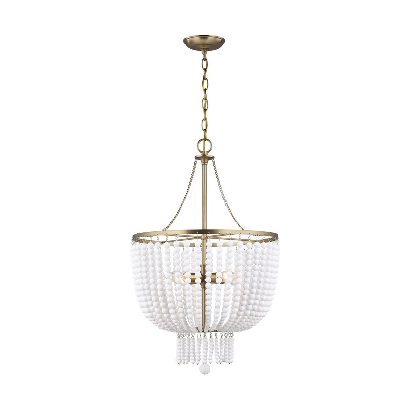 Visual Comfort Studio 5180704-848 Jackie Four Light Pendant, Satin Brass (Discontinued)