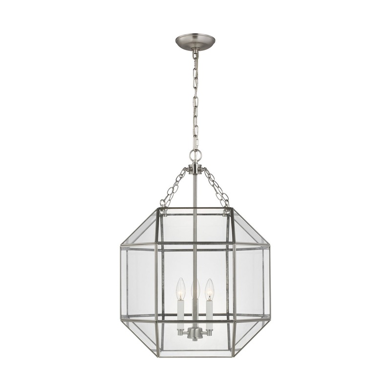 Visual Comfort Studio 5279403EN-962 Morrison Three Light Lantern, Brushed Nickel