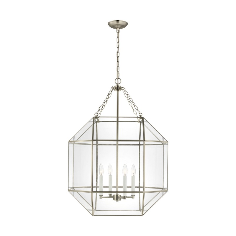Visual Comfort Studio 5279404-965 Morrison Four Light Lantern, Antique Brushed Nickel (Discontinued)