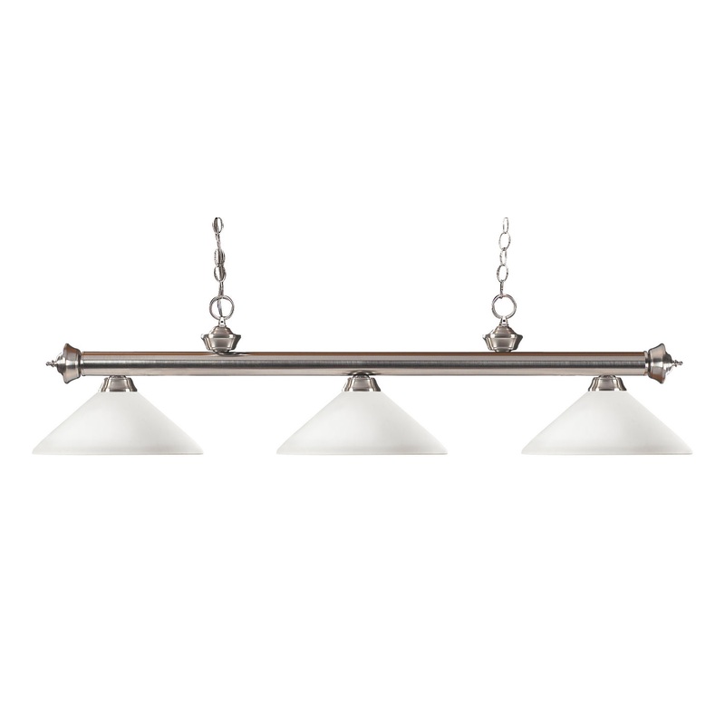 Z-Lite 100703BN-AMO14 Riviera Three Light Island Pendant, Brushed Nickel