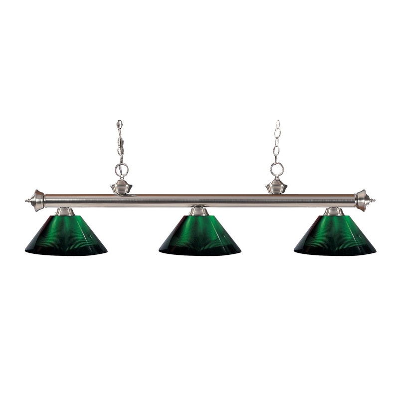 Z-Lite 100703BN-ARG Riviera Three Light Island Pendant, Brushed Nickel