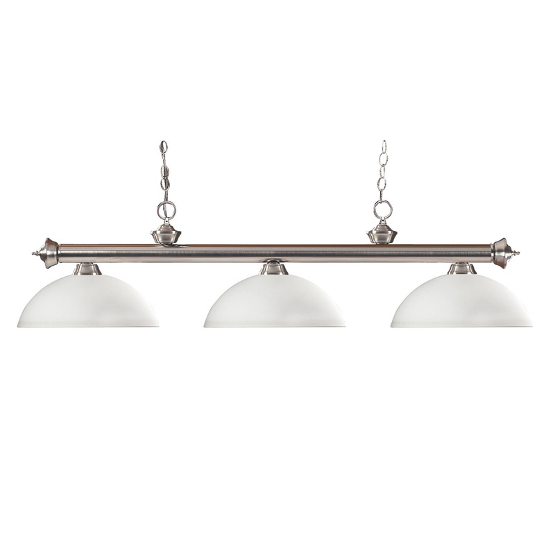 Z-Lite 100703BN-DMO14 Riviera Three Light Island Pendant, Brushed Nickel