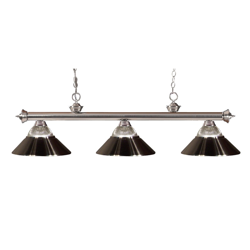 Z-Lite 100703BN-RBN Riviera Three Light Island Pendant, Brushed Nickel
