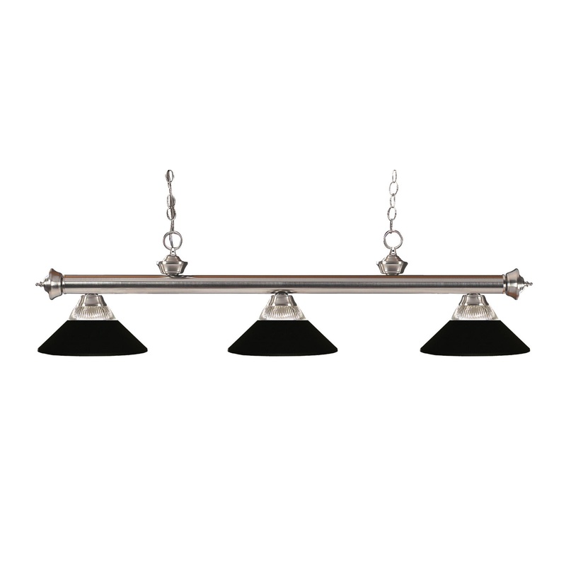 Z-Lite 100703BN-RMB Riviera Three Light Island Pendant, Brushed Nickel
