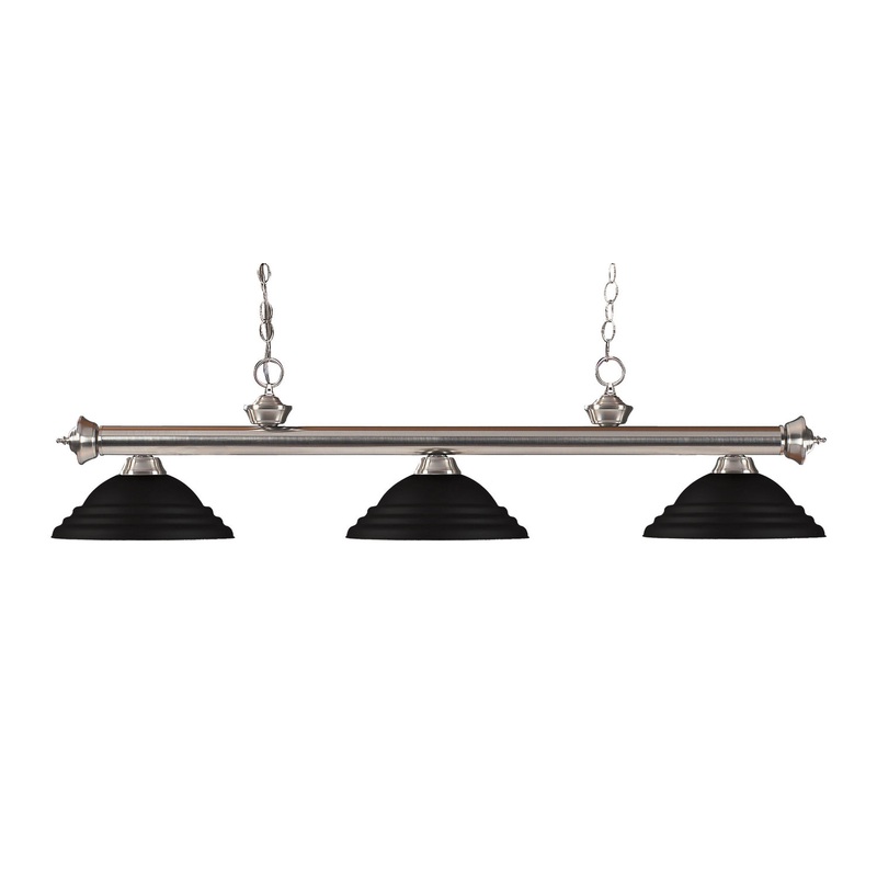Z-Lite 100703BN-SMB Riviera Three Light Island Pendant, Brushed Nickel