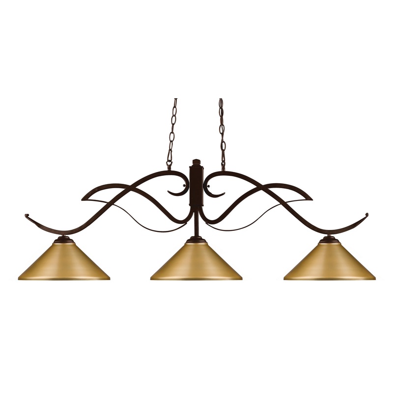Z-Lite 126BRZ-MSG Phoenix Three Light Island Pendant, Bronze