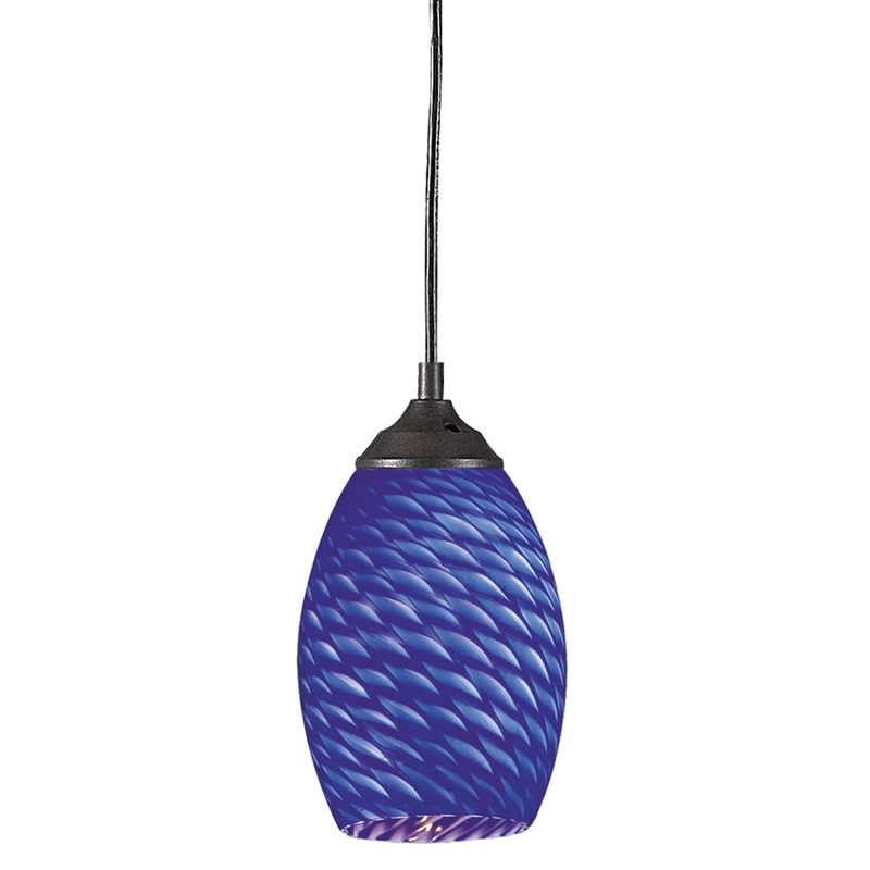 Z-Lite 131-BLUE Jazz One Light Mini Pendant, Sand Black
