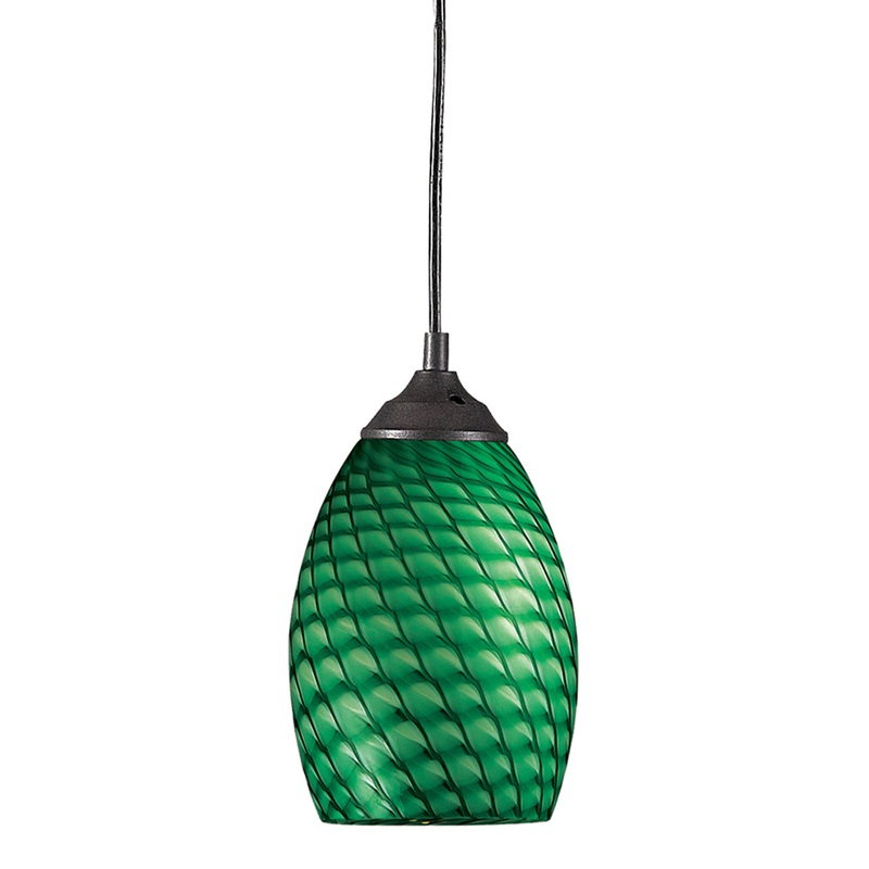Z-Lite 131-GREEN Jazz One Light Mini Pendant, Sand Black