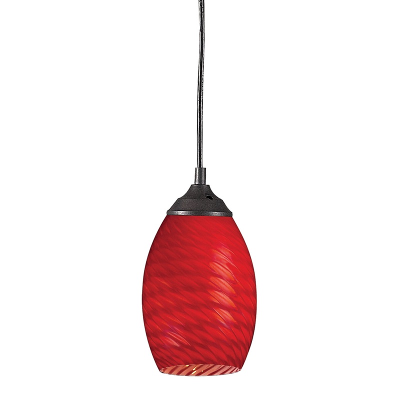 Z-Lite 131-RED Jazz One Light Mini Pendant, Sand Black