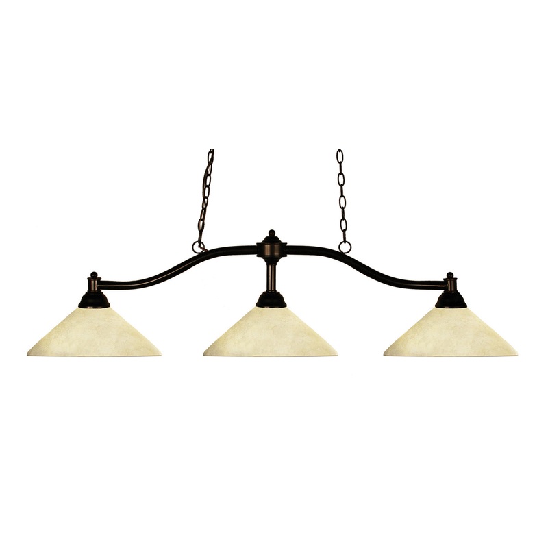 Z-Lite 147BRZ-AGM14 Chance Three Light Island Pendant, Bronze