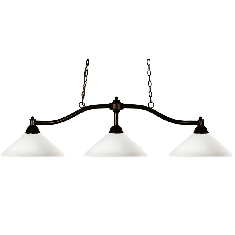 Z-Lite 147BRZ-AMO14 Chance Three Light Island Pendant, Bronze