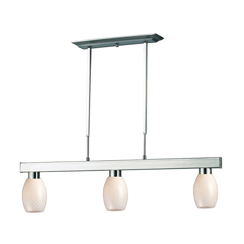Z-Lite 152BN-131WHITE Cobalt Three Light Island Pendant, Brushed Nickel