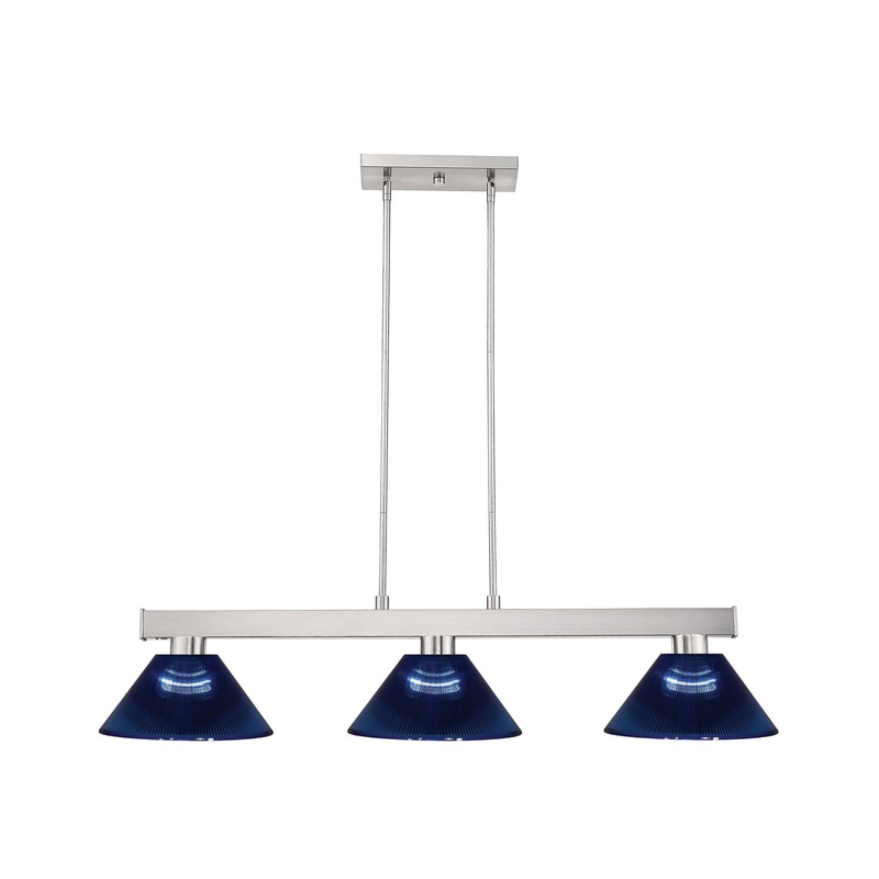 Z-Lite 152BN-ARDB Cobalt Three Light Island Pendant, Brushed Nickel