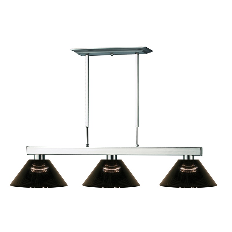 Z-Lite 152BN-ARS Players Three Light Island Pendant, Brushed Nickel