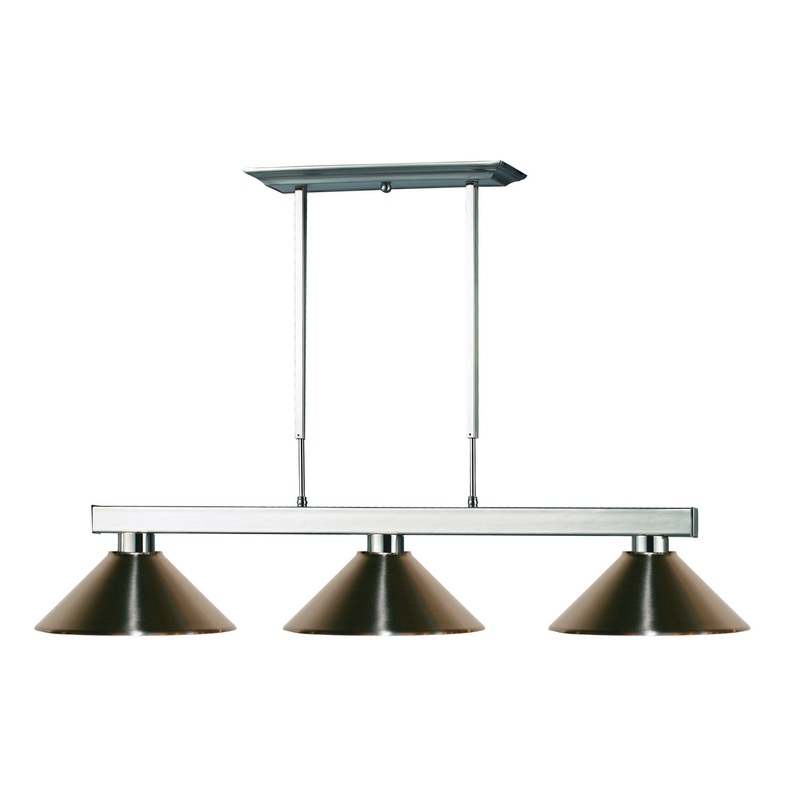 Z-Lite 152BN-MBN Players Three Light Island Pendant, Brushed Nickel