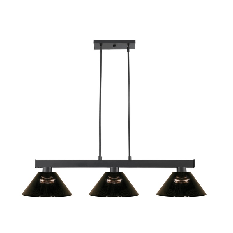 Z-Lite 152MB-ARS Cobalt Three Light Island Pendant, Matte Black