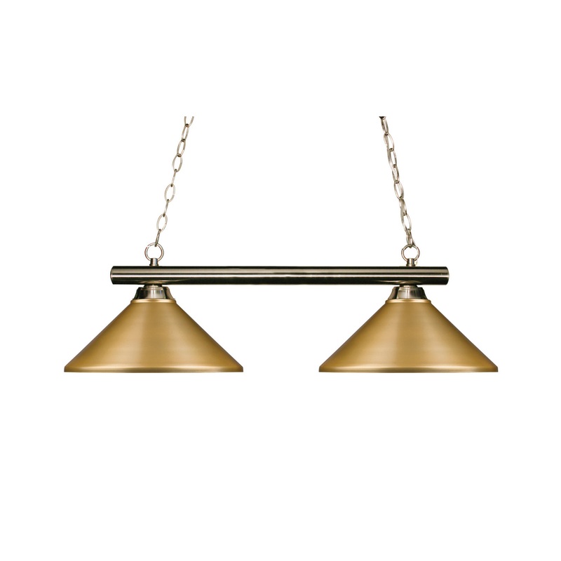 Z-Lite 155-2BN-MSG Sharp Shooter Two Light Island Pendant, Brushed Nickel