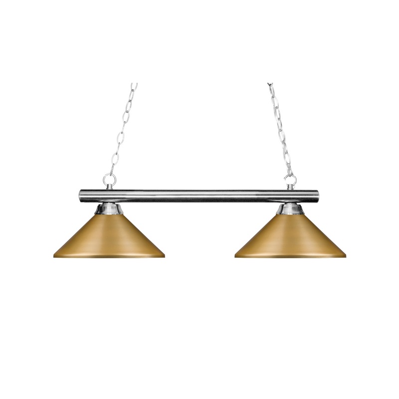 Z-Lite 155-2CH-MSG Sharp Shooter Two Light Island Pendant, Chrome