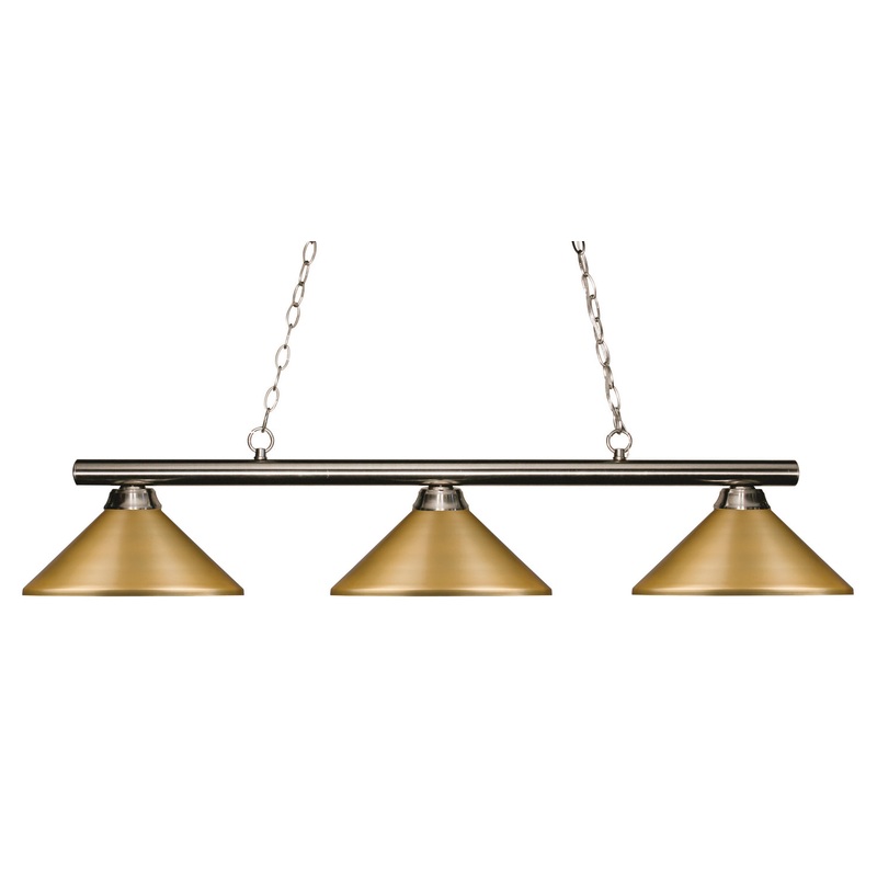 Z-Lite 155-3BN-MSG Sharp Shooter Three Light Island Pendant, Brushed Nickel