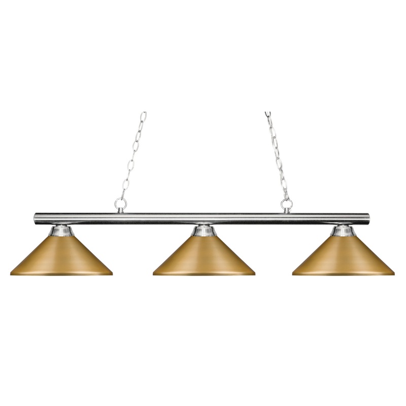 Z-Lite 155-3CH-MSG Sharp Shooter Three Light Island Pendant, Chrome